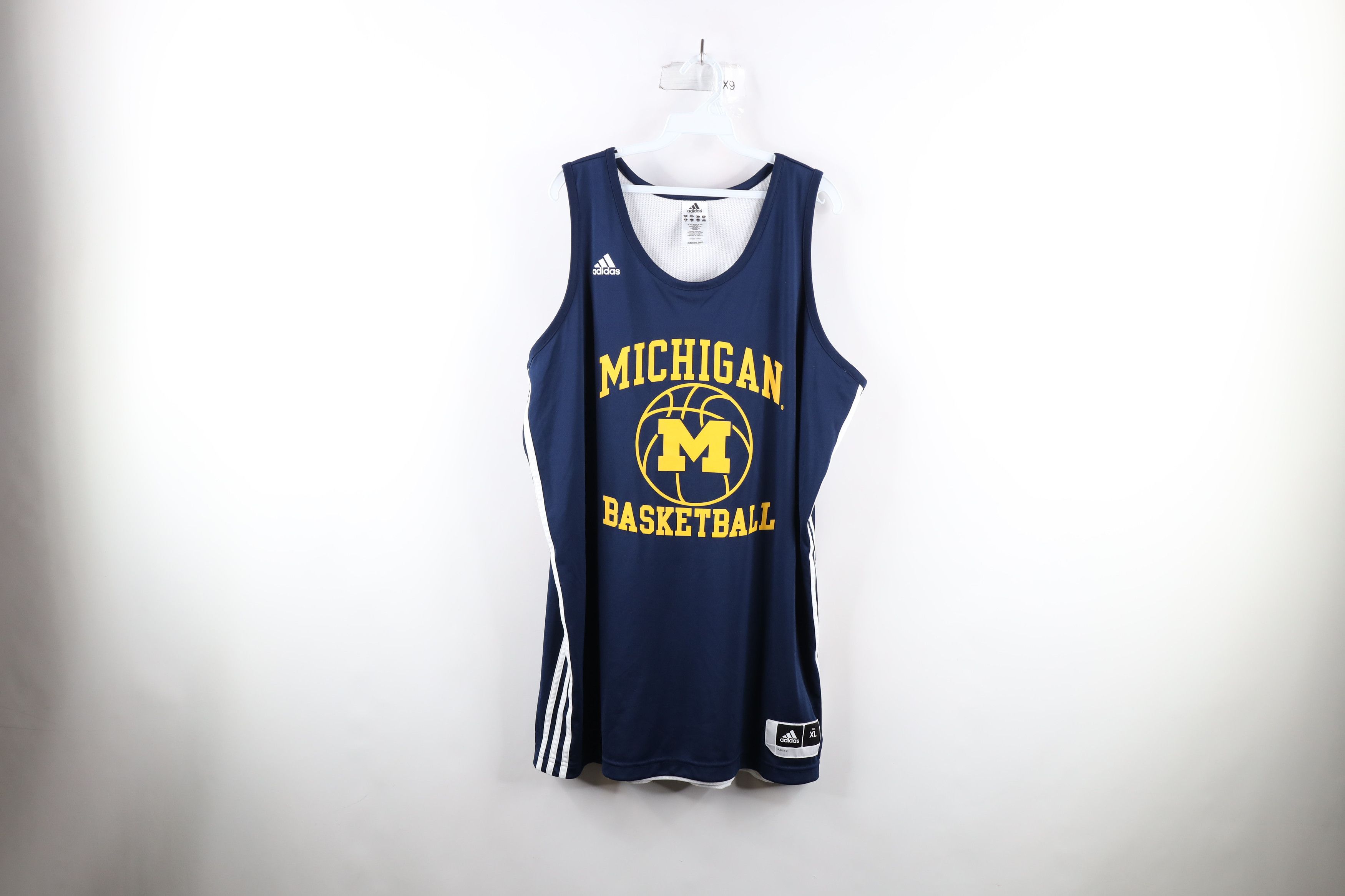 image of New Adidas Reversible University Michigan Basketball Jersey in Blue, Men's (Size XL)