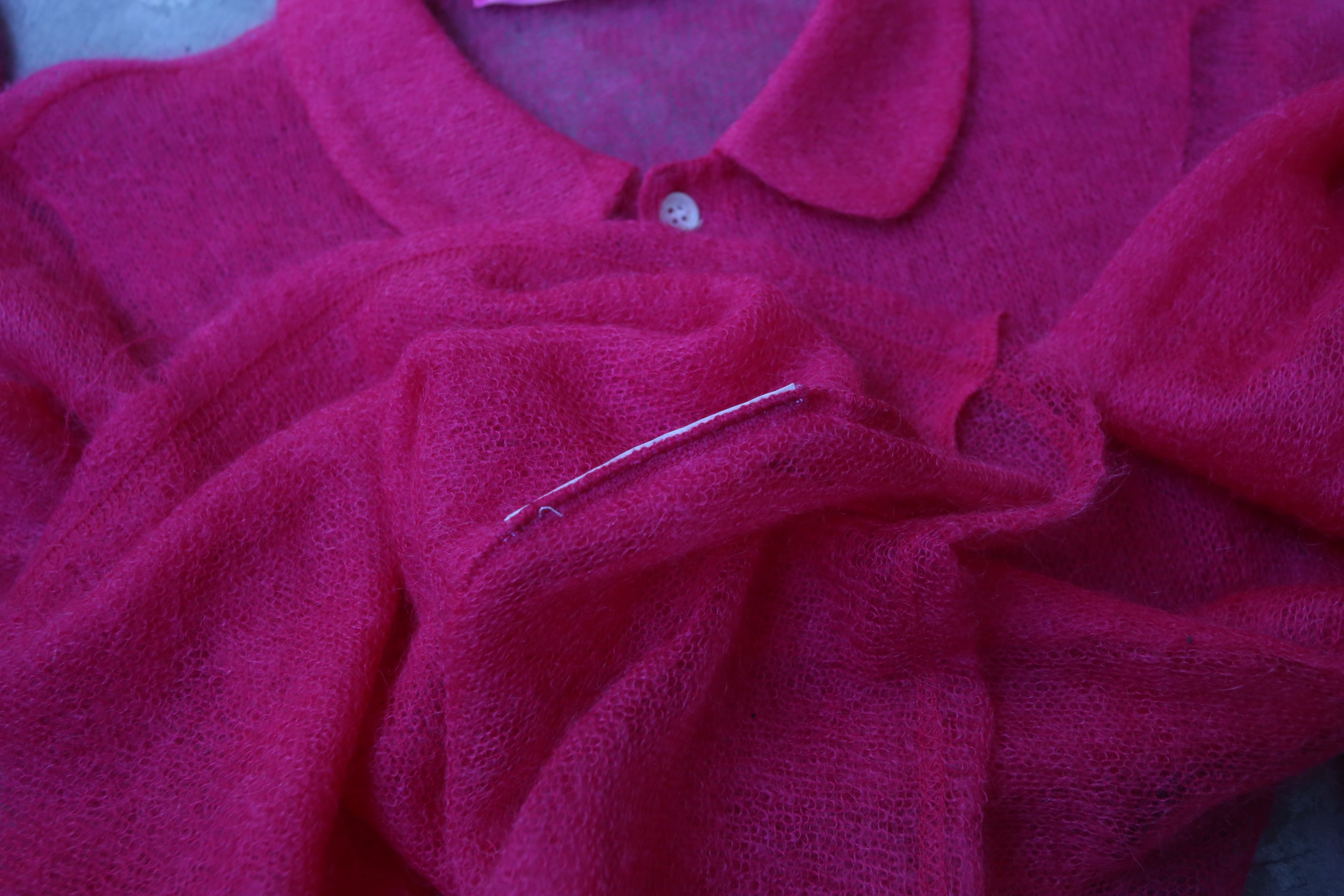 Comme des Garcons Junya Watanabe - F/W 04 - Mohair Polo Longsleeves Size US S / EU 44-46 / 1 - 8 Thumbnail