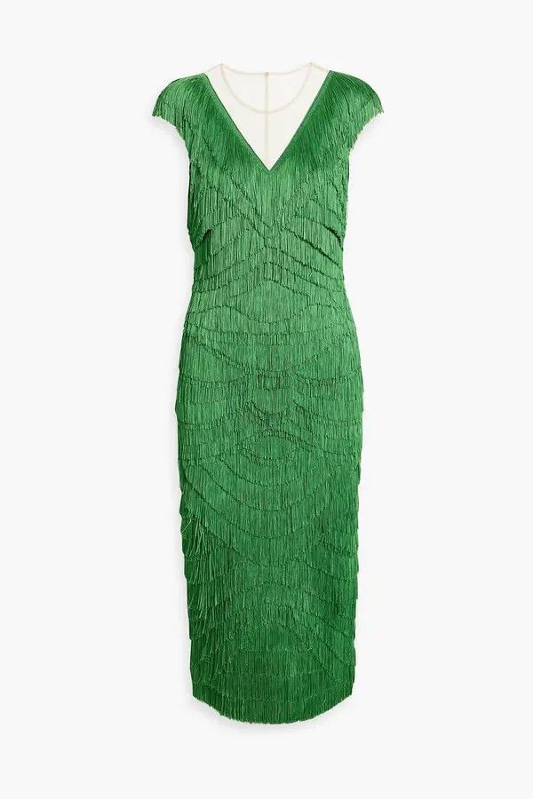 o1y0825 Sleeveless Midi Dress in Green