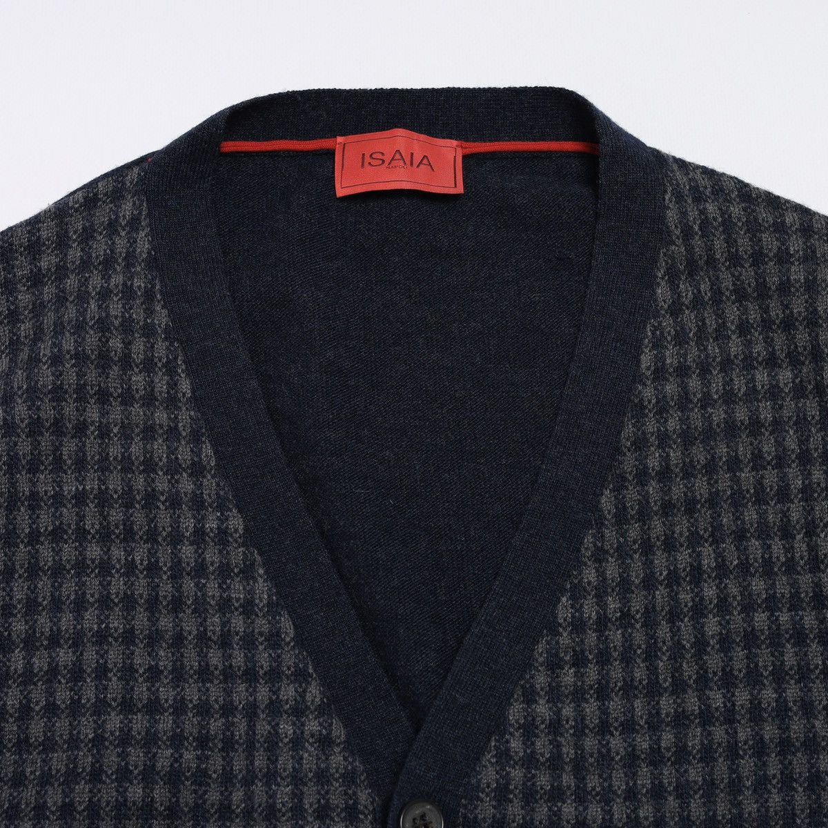 Isaia Isaia Napoli Wool Cashmere Plaid Check Navy Cardigan Sweater Size US XL / EU 56 / 4 - 7 Thumbnail