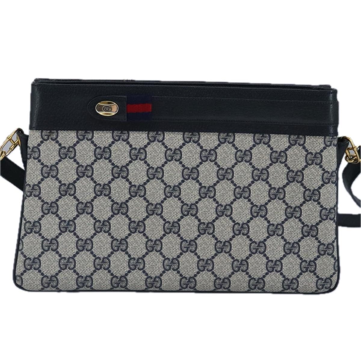 Gucci GUCCI GG Supreme Sherry Line Shoulder Bag Pvc Navy Gold Size ONE SIZE - 2 Thumbnail