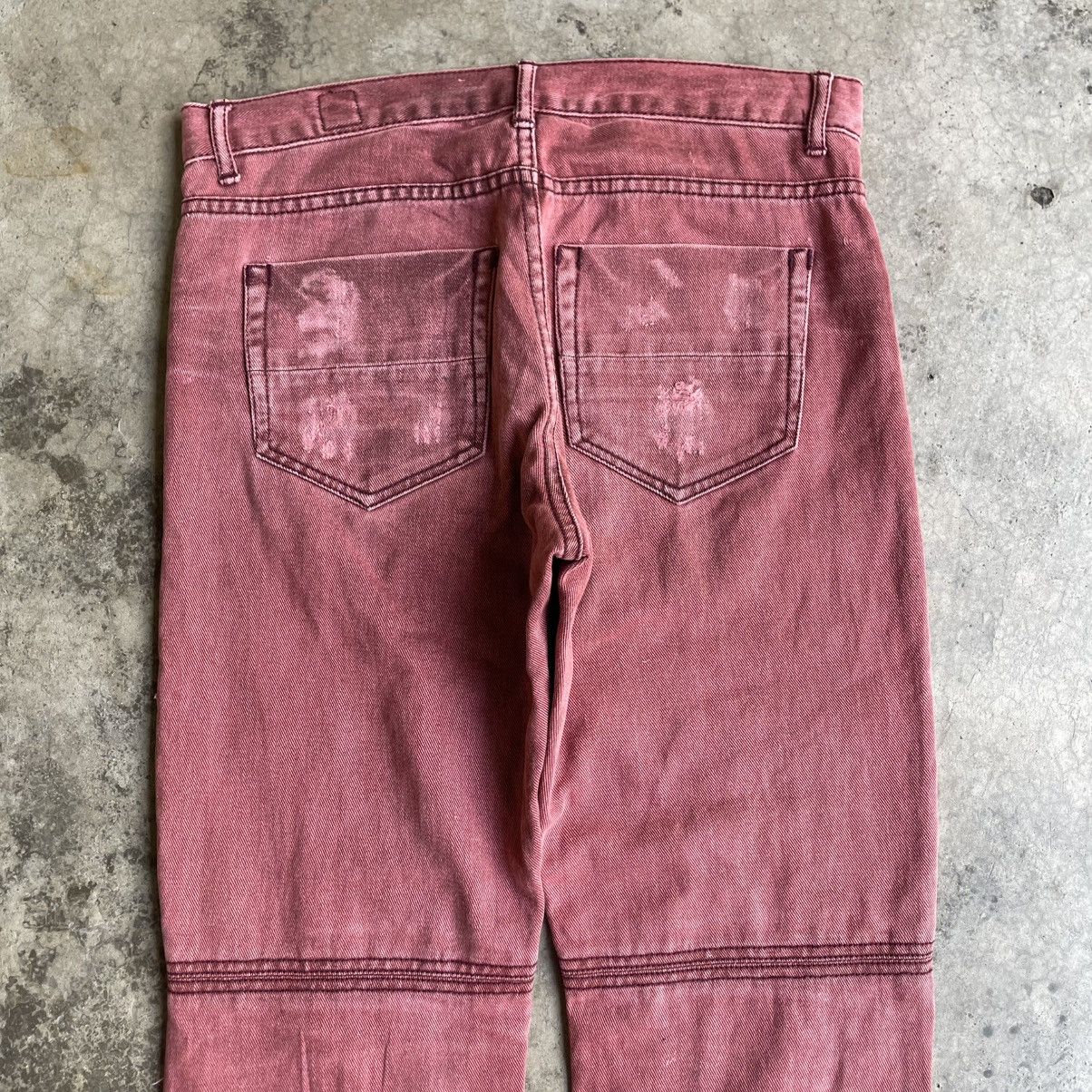 semanticdesign 🔥🇯🇵Semantic Design Emo Rock Gothic Bikers Maroon Denim Jeans Size US 33 - 5 Thumbnail