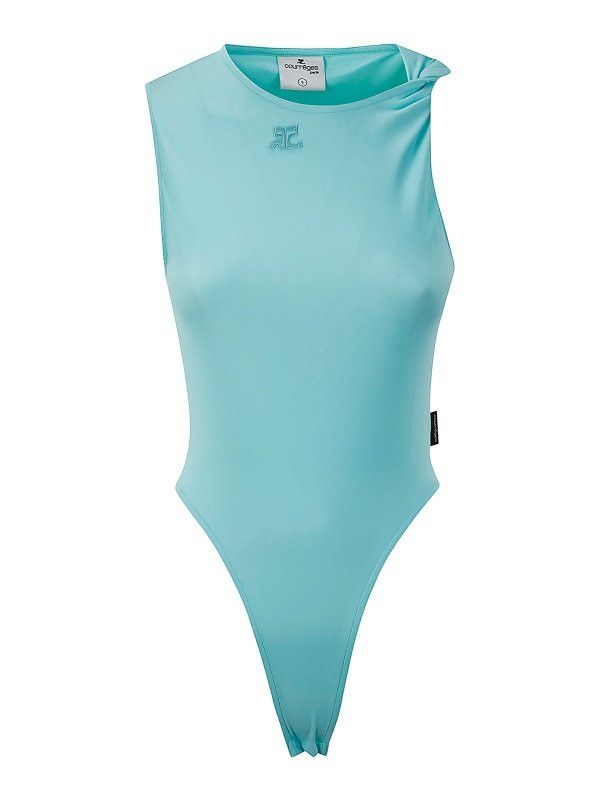 Courreges o1mle0824 Tech Twist Bodysuit in Turquoise Size XL / US 12-14 / IT 48-50 - 1 Thumbnail
