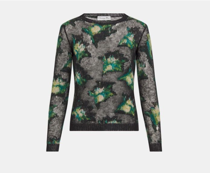 Dior o1w1db11124 Blurred Flowers Motif Cashmere Sweater Size XL / US 12-14 / IT 48-50 - 1 Thumbnail