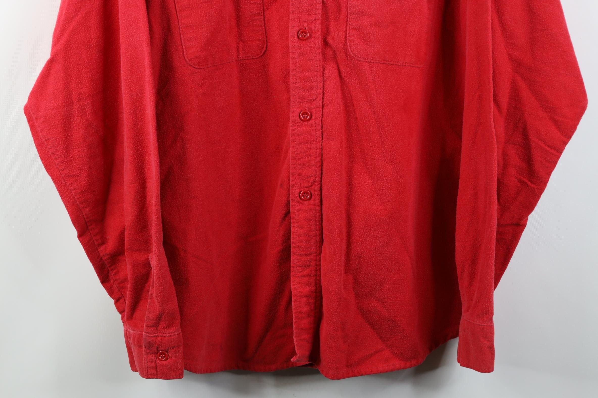 FiveBrother Vintage 70s Five Brother Chamois Cloth Button Shirt Red USA Size US XL / EU 56 / 4 - 3 Thumbnail