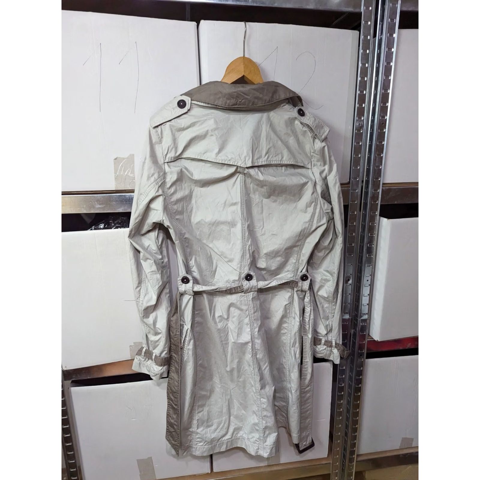 Napapijri Napapijri Womens Parka Jacket Size L Gray Belted Pockets Cotton Canvas Long Sleeve Casual Coat Jacket Mens Womens Bestseller Size L / US 10 / IT 46 - 2 Thumbnail