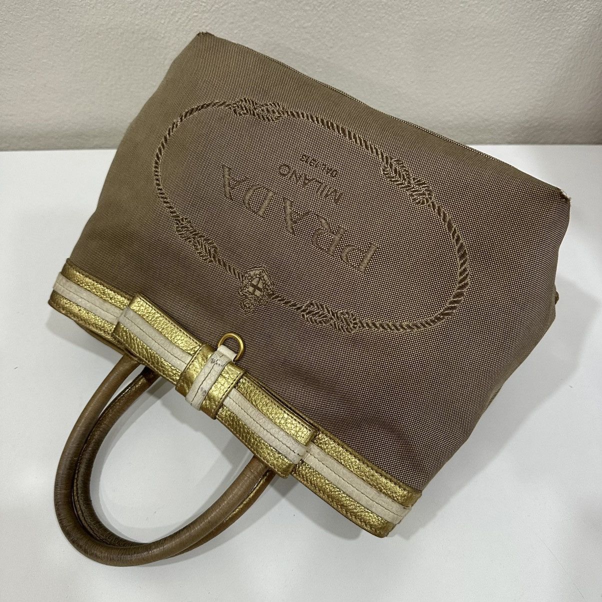 Prada PRADA JACQUARD TOTE BAG WITH A BOW ACCENT Size ONE SIZE - 24 Thumbnail