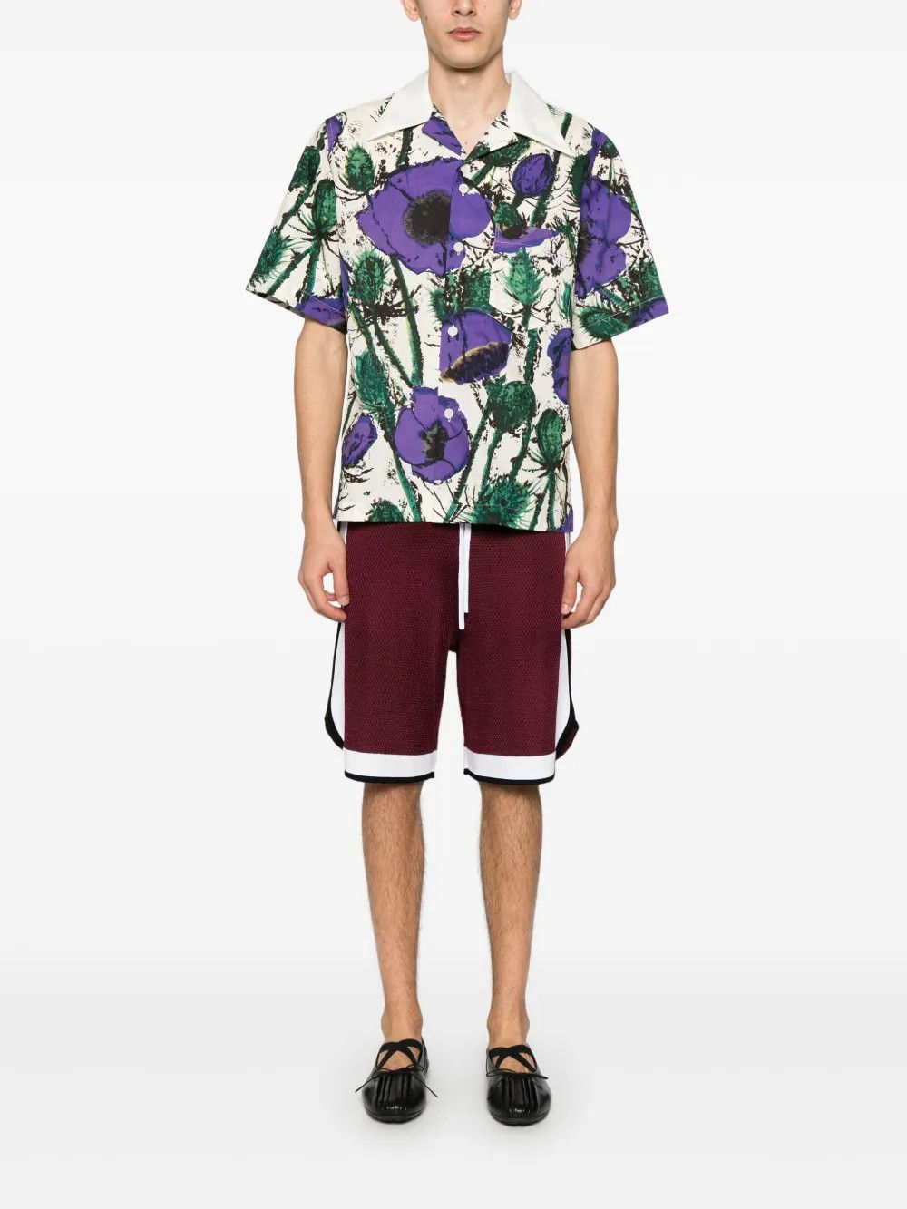 Wales Bonner o1h1sh10525 Highlife Bowling Shirt in Purple Size US M / EU 48-50 / 2 - 2 Thumbnail