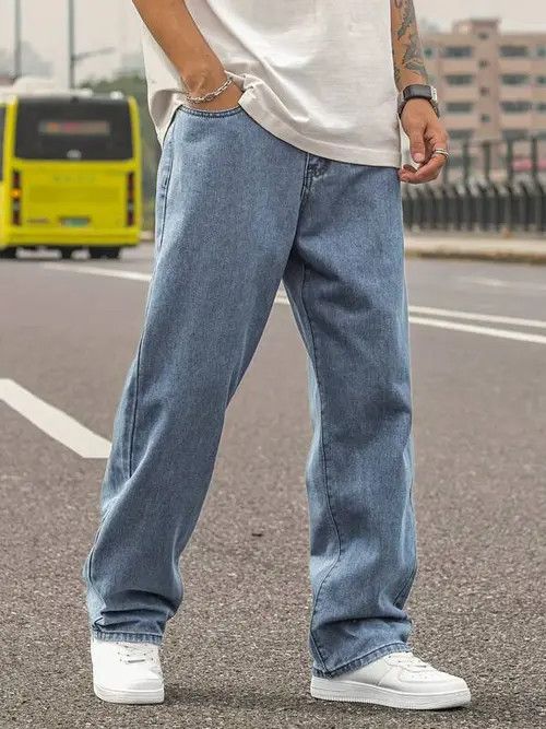 Jean washed Vintage Retro Y2k Casual Loose fit Size US 36 / EU 52 - 2 Thumbnail