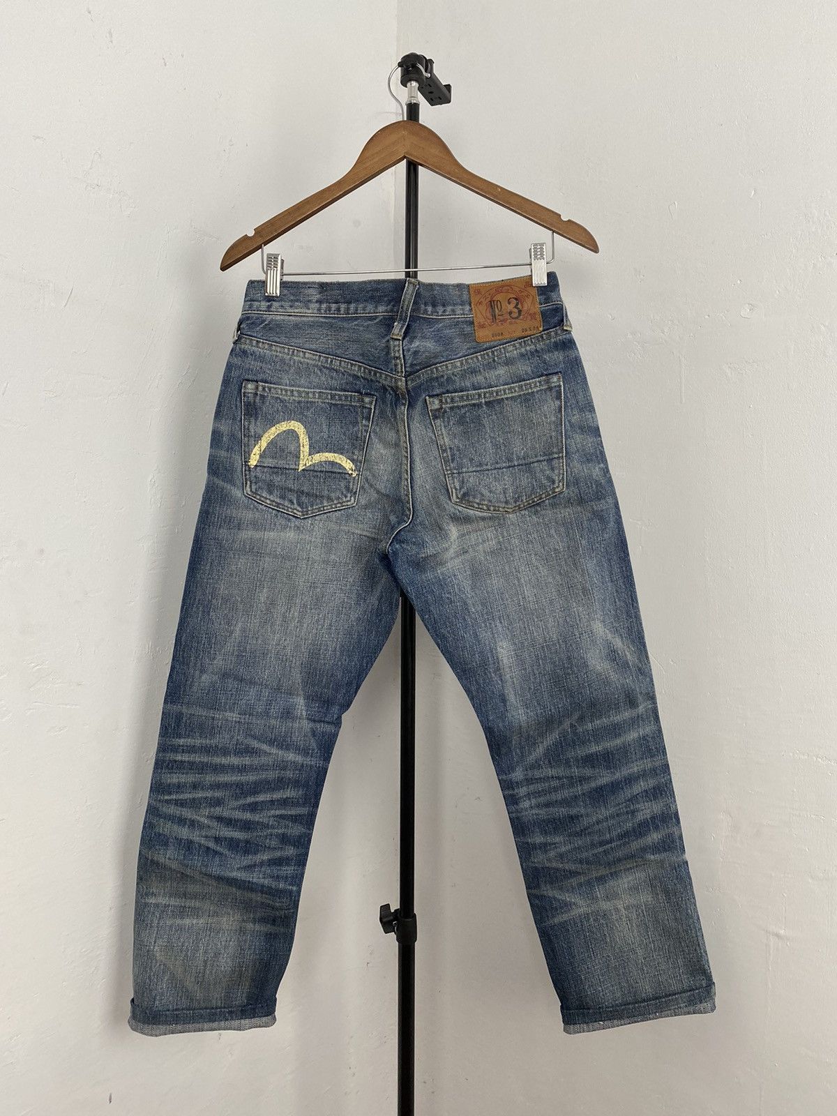Evisu Evisu logo distressed selvedge jeans 2008 Size US 29 - 1 Thumbnail