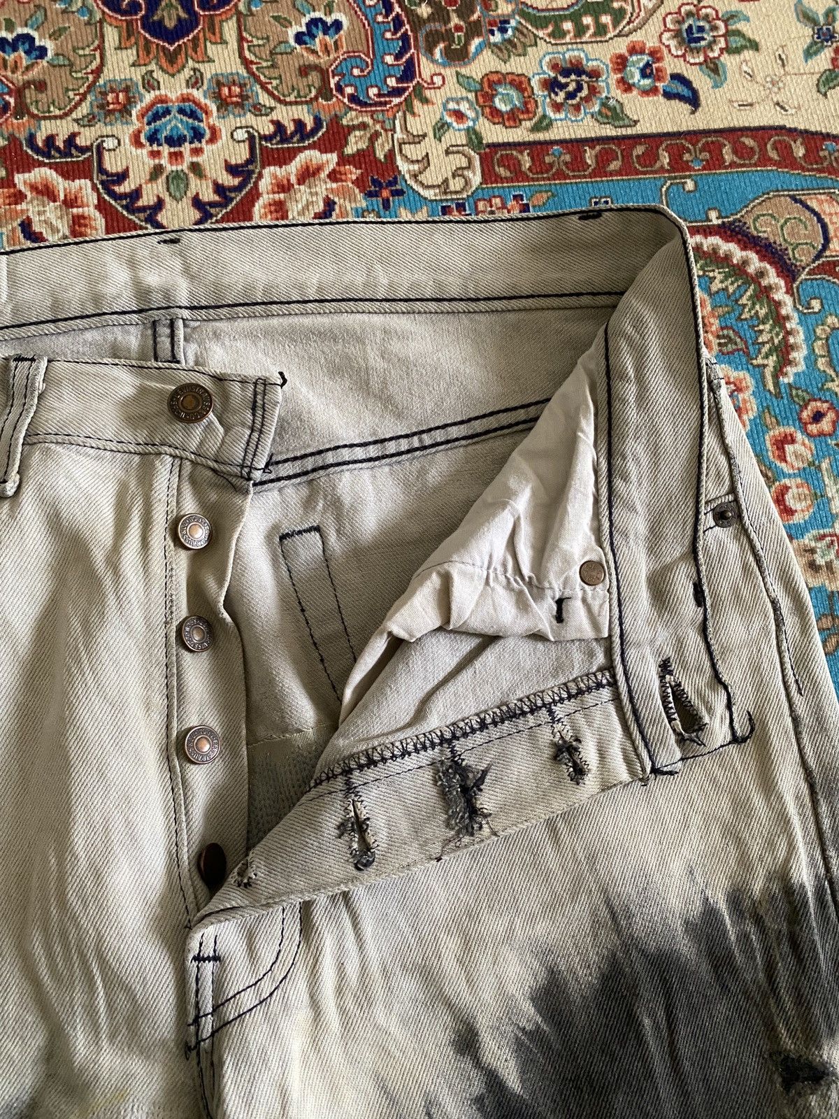 Levi's Vintage Levi’s 501 Distressed Acid Wash Denim Size US 30 / EU 46 - 12 Thumbnail