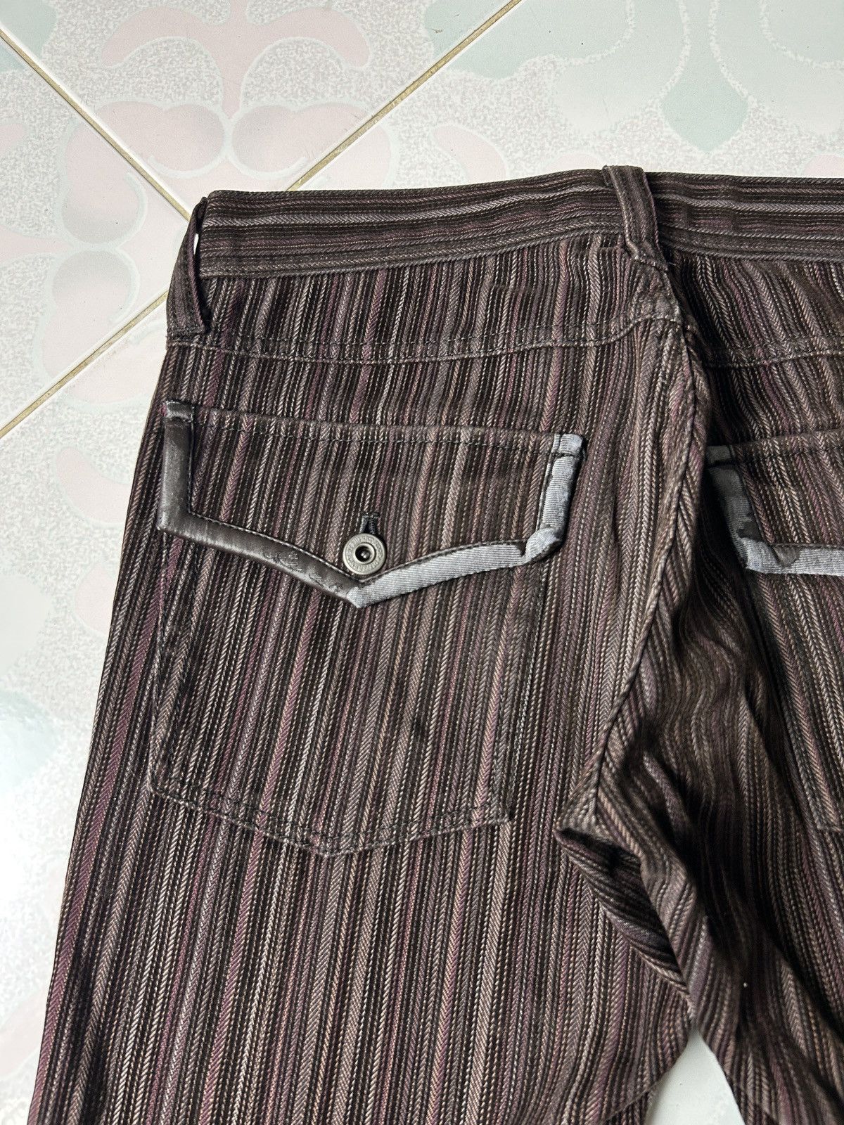 Japanese Brand Rare Flare jeans striped Edge rupert bootcut japan Size US 29 - 11 Thumbnail