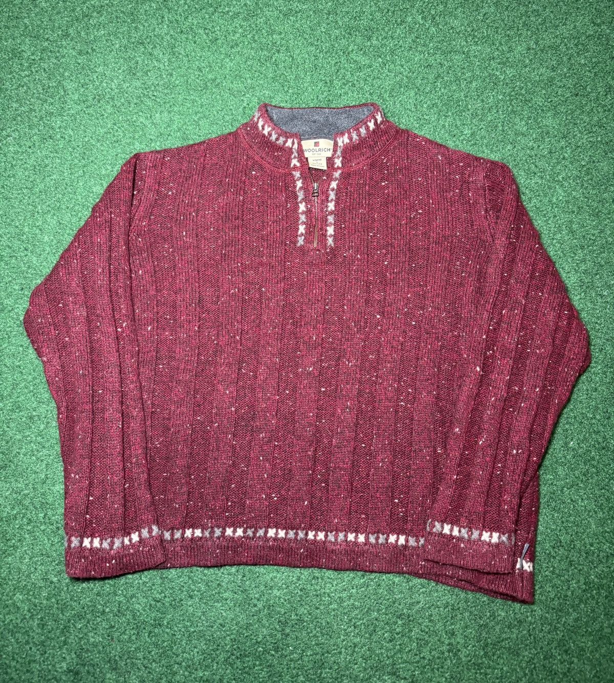 Woolrich Woolen Mills Woolrich 1/4 Zip Wool Blend Deep Ruby Petite L Sweater 23x22 Size L / US 10 / IT 46 - 1 Thumbnail