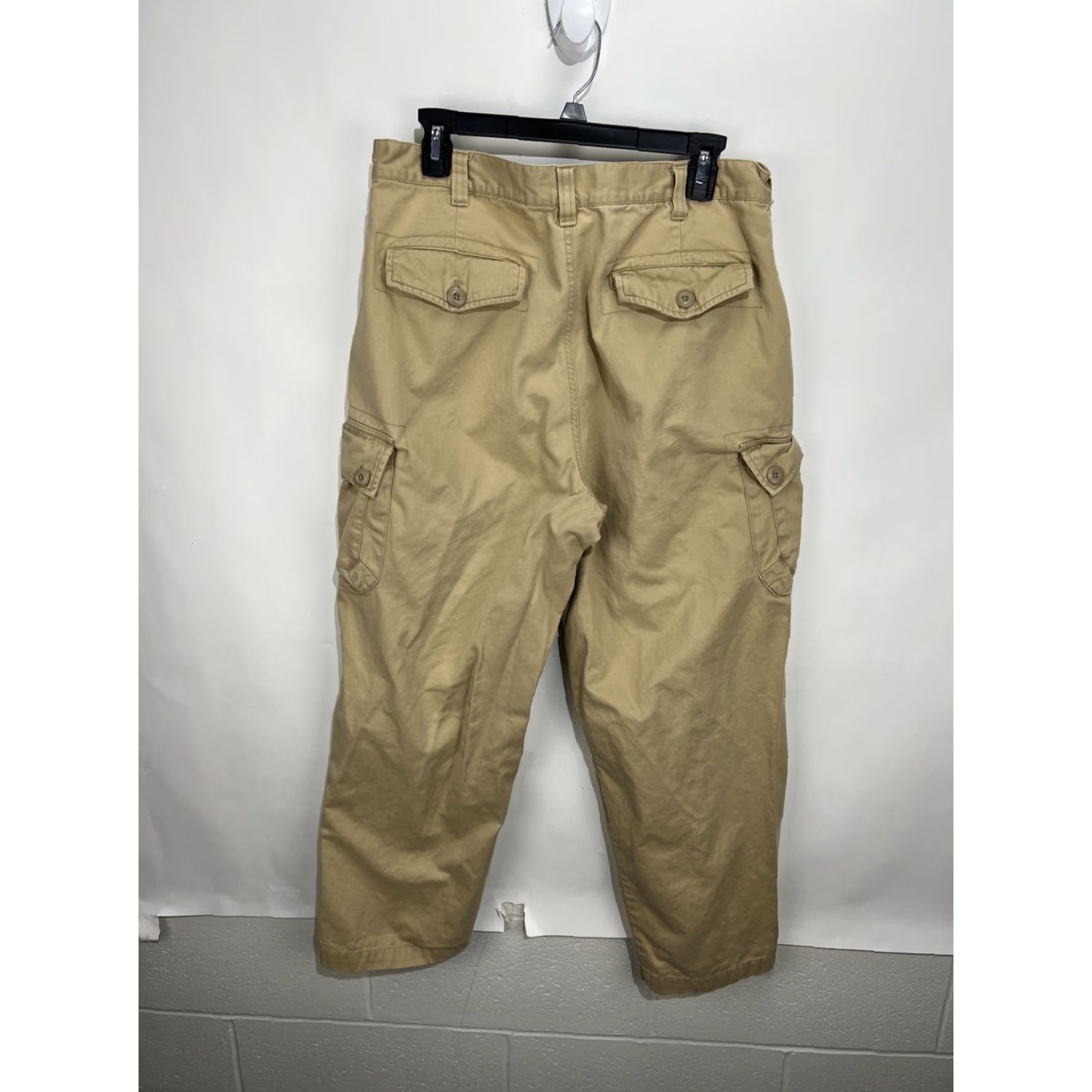 Vintage Emergency Exit Cargo Pants Mens 34 Khaki Canvas Cargo Pocket Baggy Y2K Outdoor 30 Inseam Straight Leg Pants 34x30 Size US 34 / EU 50 - 7 Thumbnail