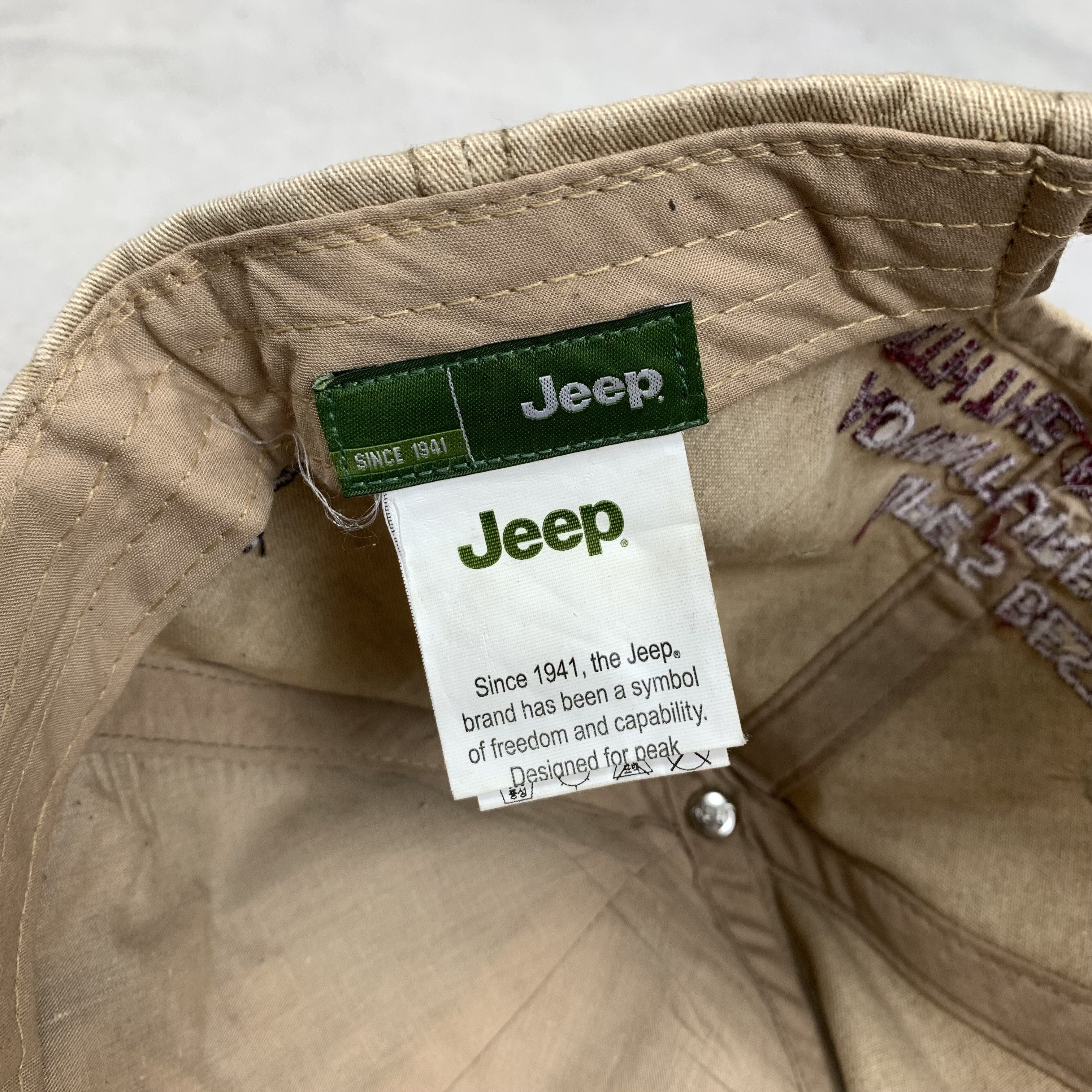 Vintage Jeep Distressed Hat Cap American Rugged Y2K Size ONE SIZE - 7 Thumbnail