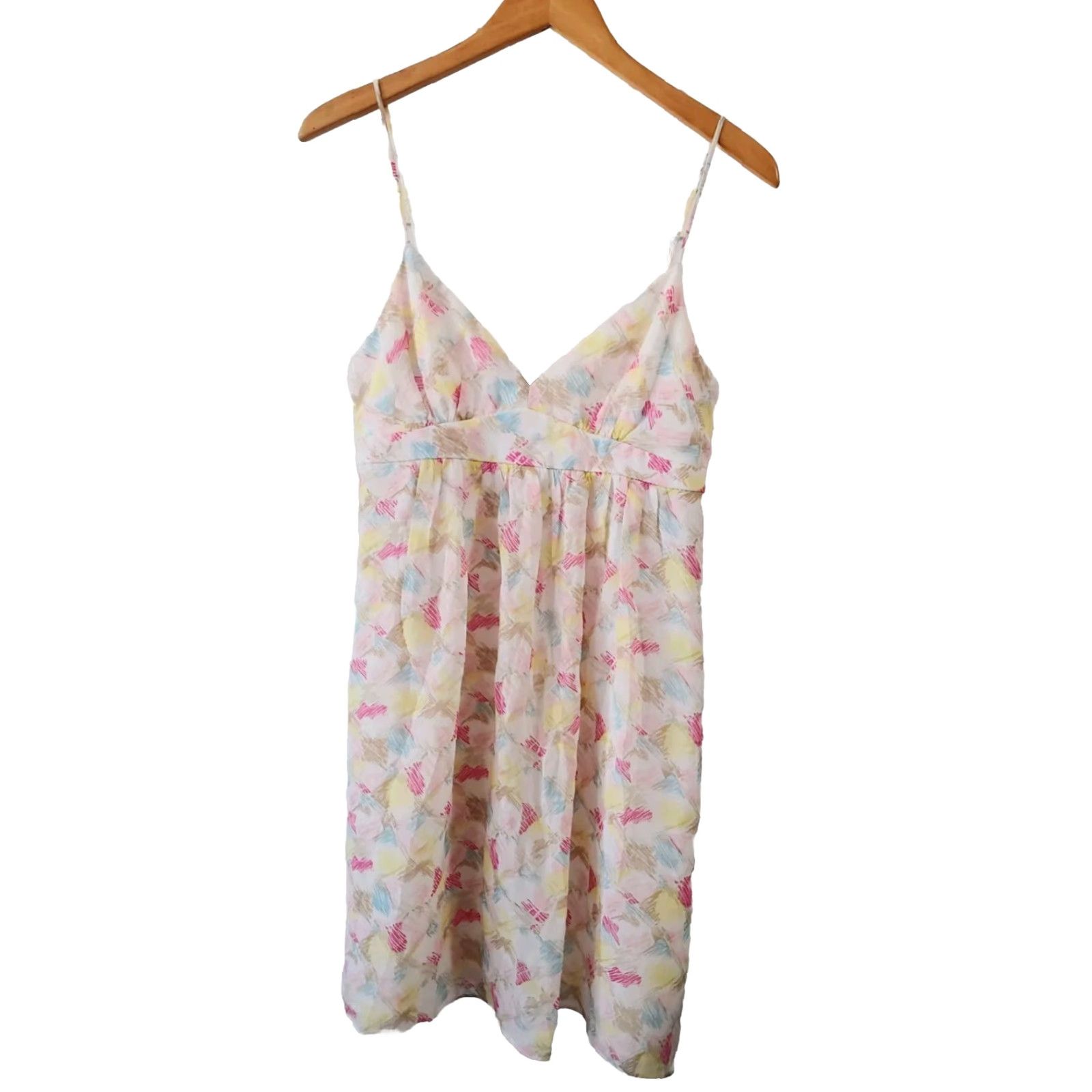 Bcbgmaxazria BCBG Maxazria Dress Womens S Floral Mini Sheer Lined Spaghetti Straps Side Zip Size S / US 4 / IT 40 - 2 Thumbnail