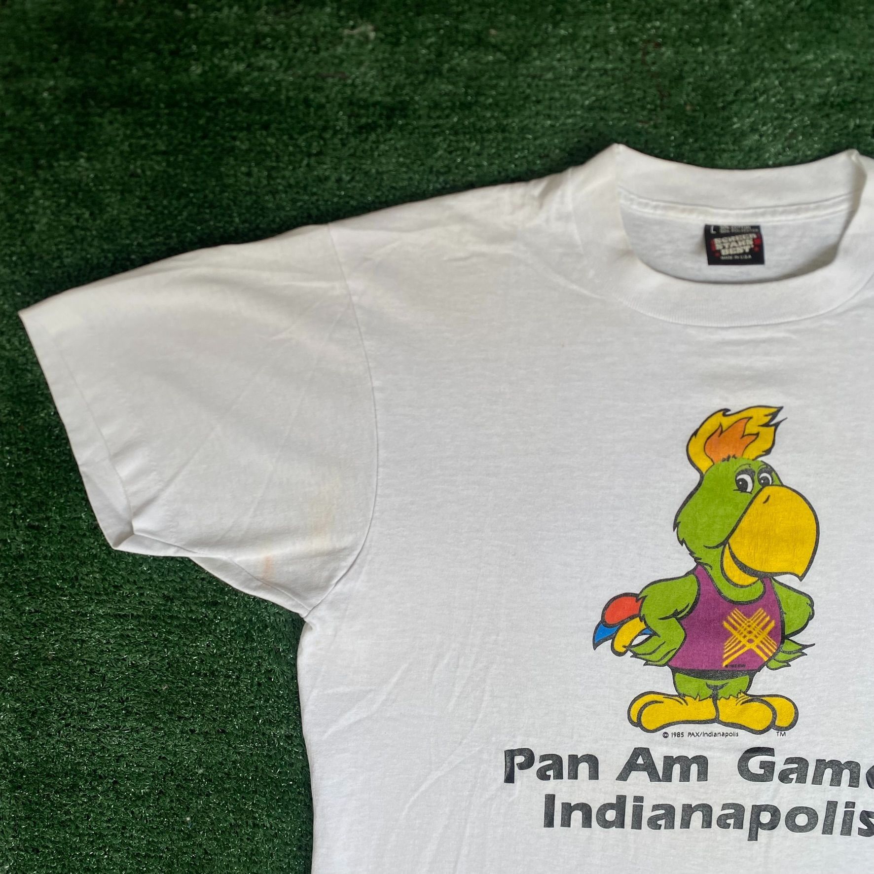 Vintage Vintage 90s Pan Am Games Shirt Indianapolis Single Stitch Te Size US L / EU 52-54 / 3 - 2 Thumbnail