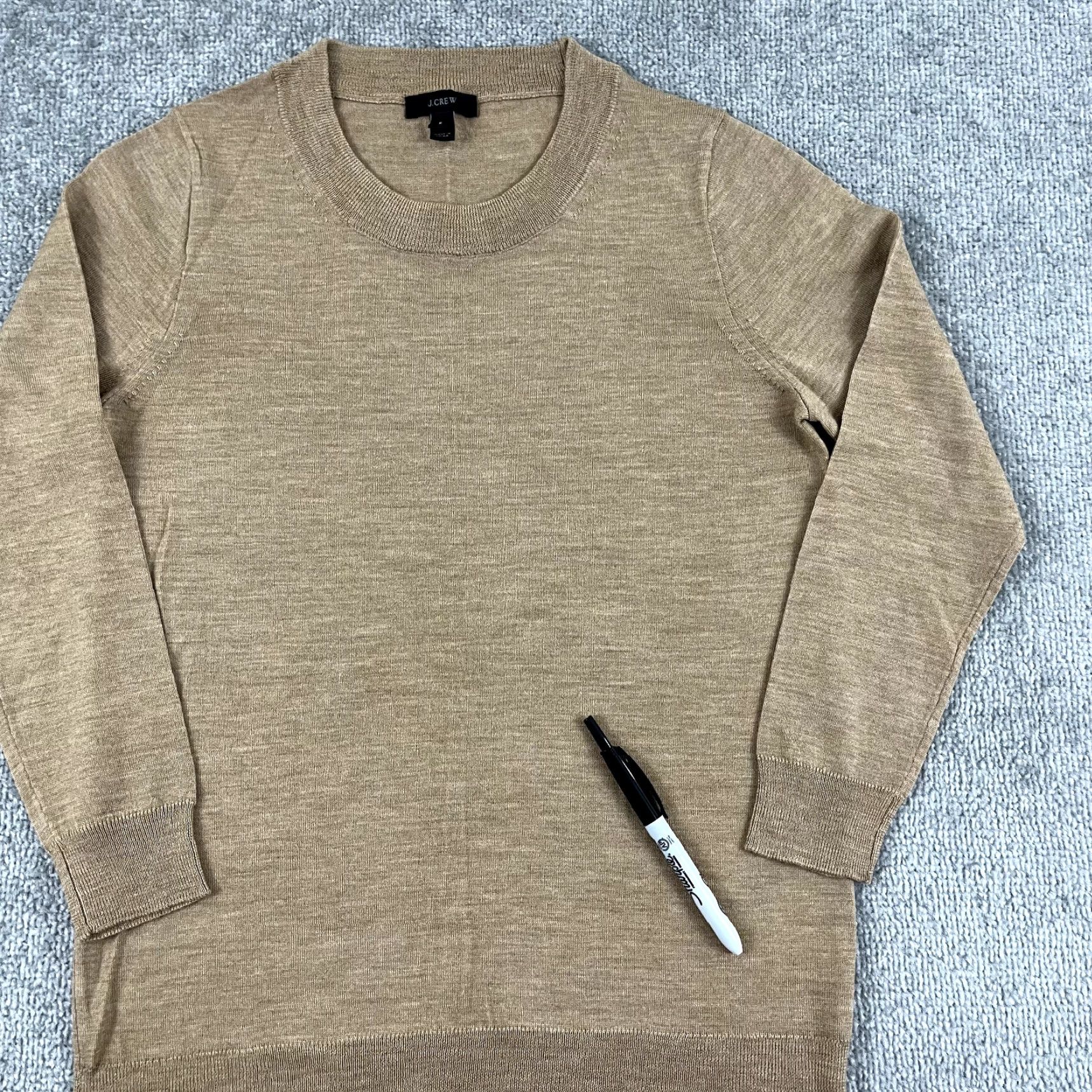 J.Crew J.CREW Lightweight Knit Sweater Women Small Brown Merino Wool Crew Neck Regular Fit Size S / US 4 / IT 40 - 7 Thumbnail