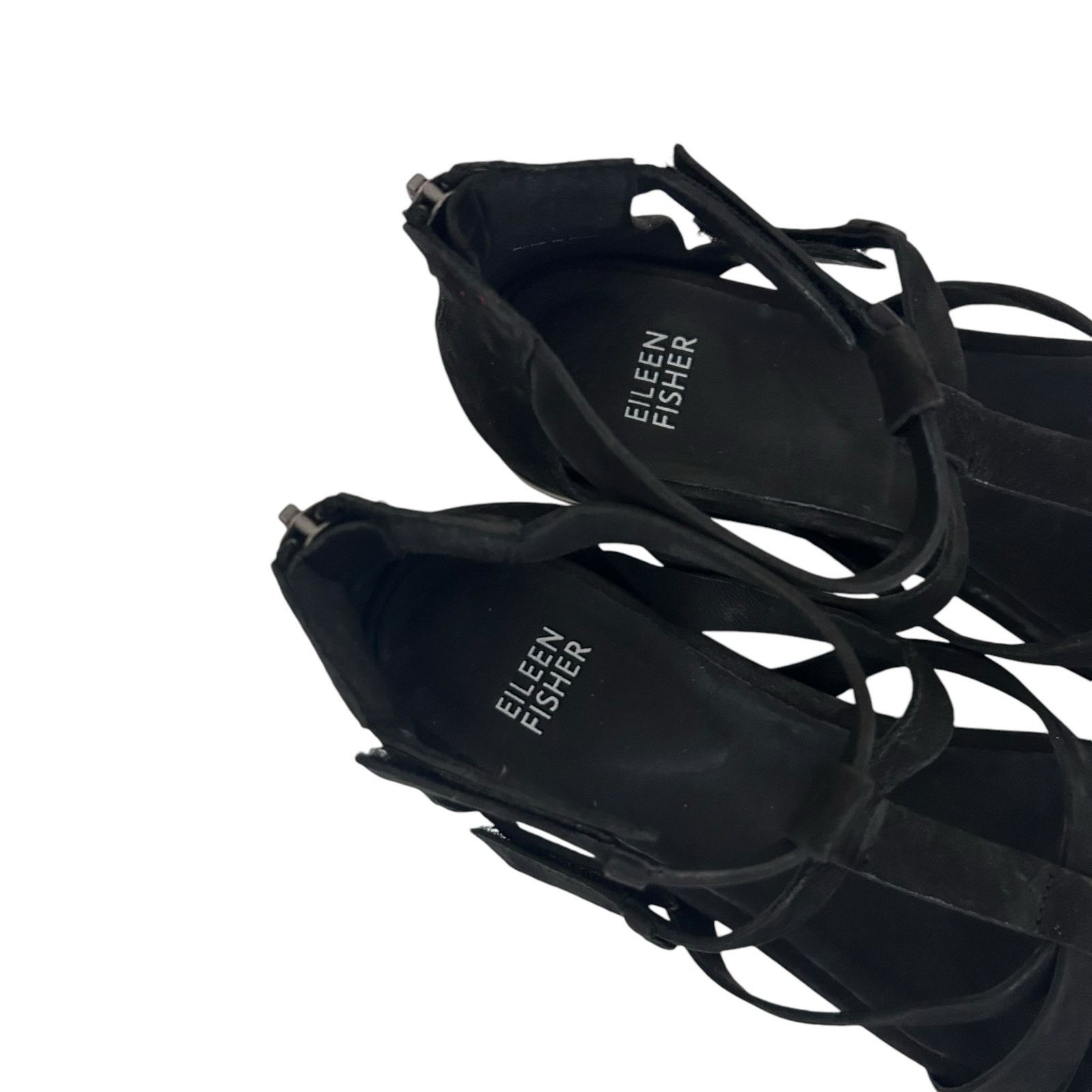 Eileen Fisher Eileen Fisher Black Sola Tumbled Nubuck Sandals Sz 7 Size US 7 / IT 37 - 3 Thumbnail
