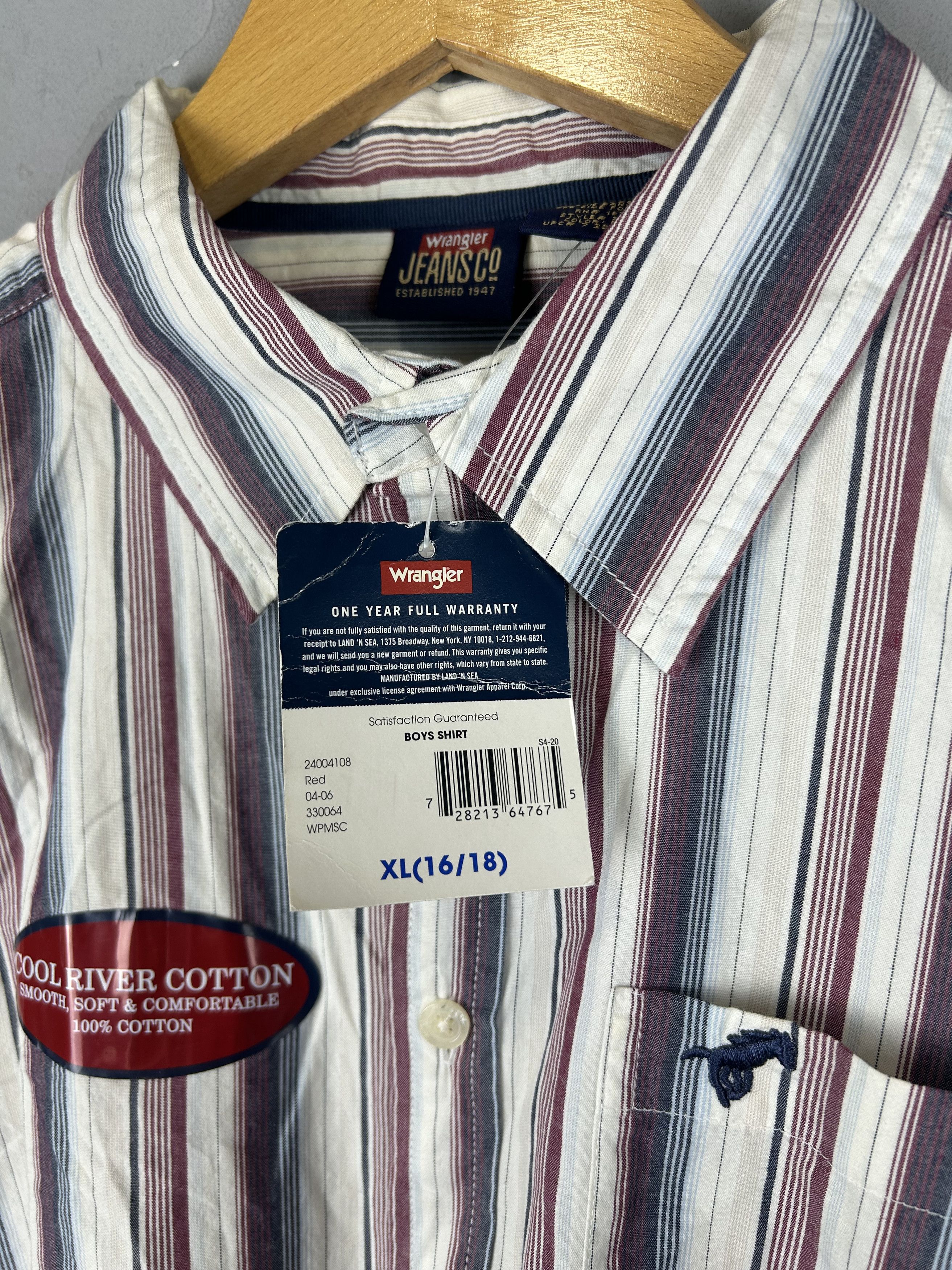 Vintage × Wrangler NWT Wrangler Vintage Striped Shirt Button Long Sleeve Size US S / EU 44-46 / 1 - 6 Thumbnail