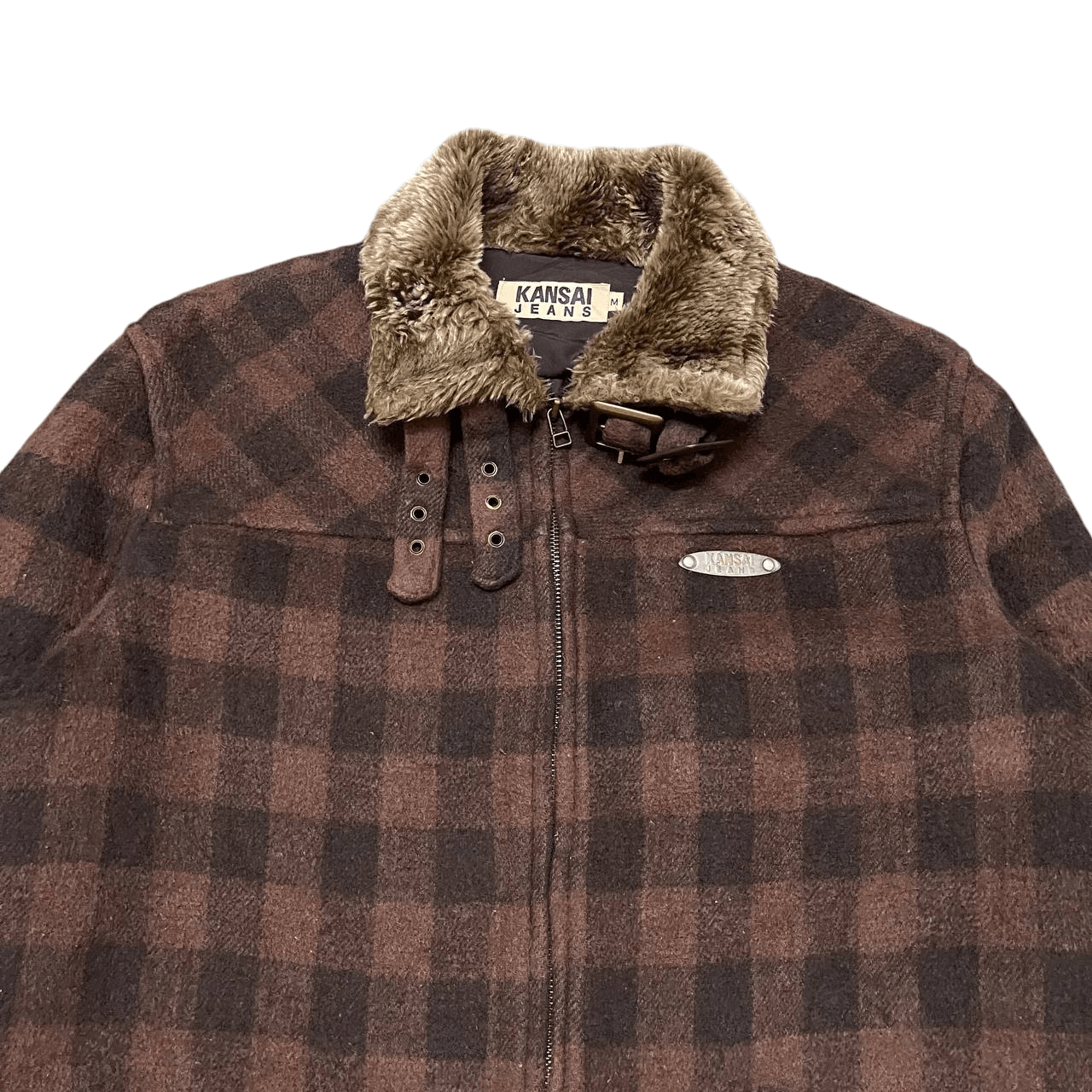 Kansai Yamamoto Vintage Kansai Jeans Plaid Zipper Jacket Size US M / EU 48-50 / 2 - 2 Thumbnail