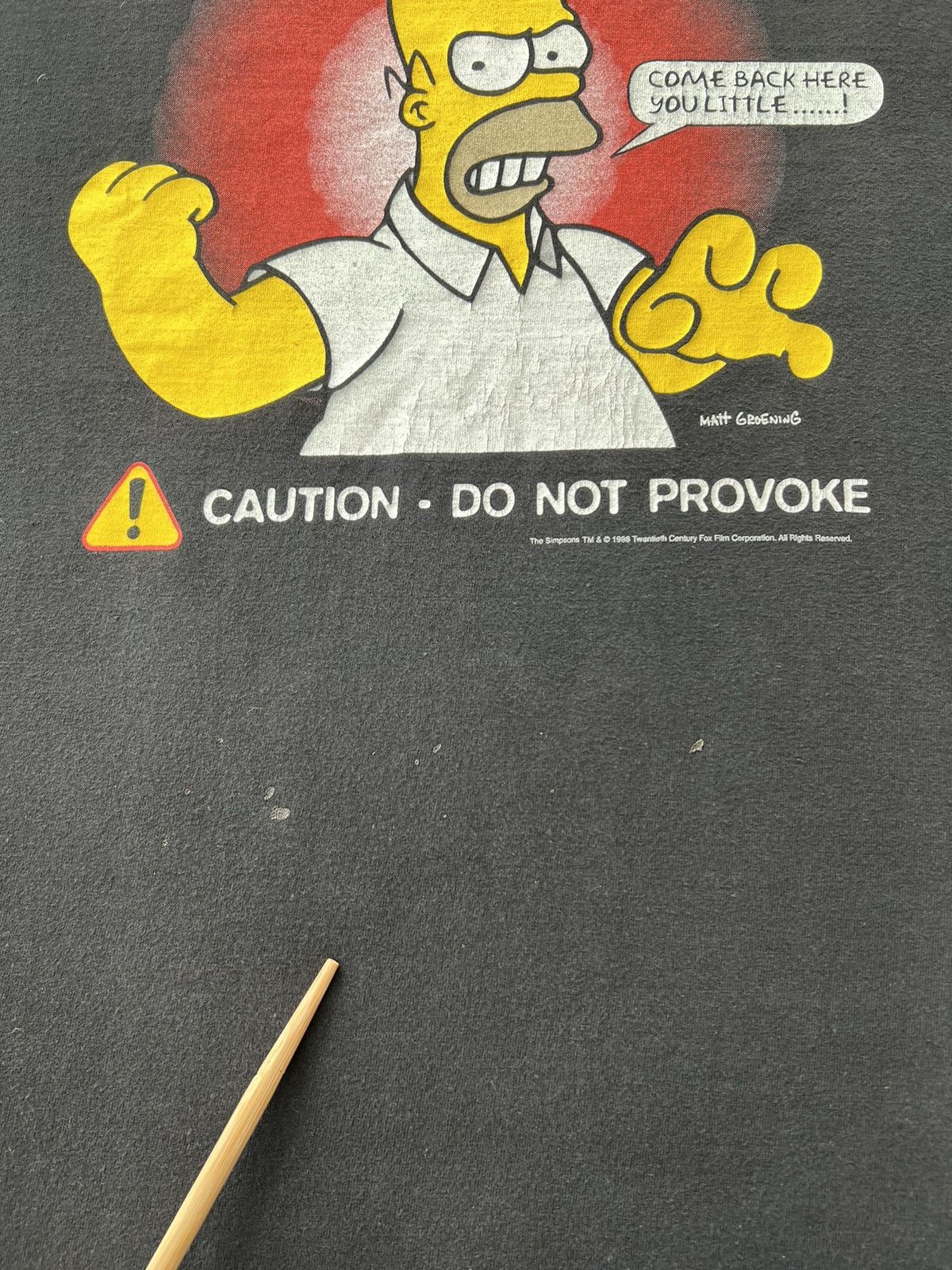 Cartoon Network Vintage 1998 The Simpsons Angry Homer Cartoon Black T-shirt Size US L / EU 52-54 / 3 - 6 Thumbnail