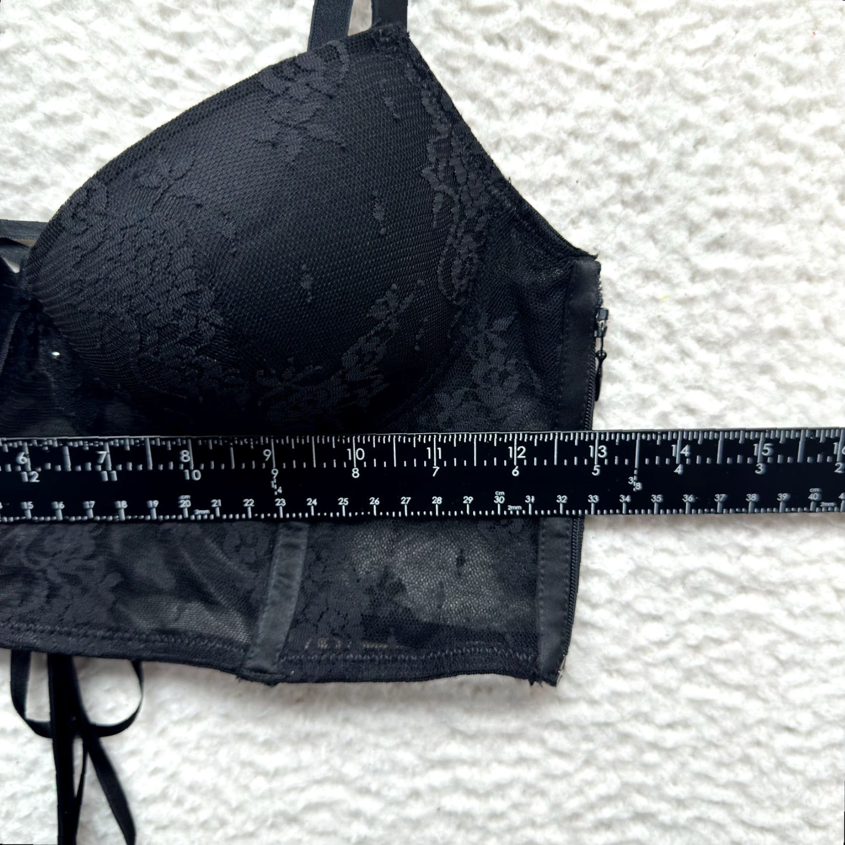 Vintage **Intimissimi Black Lace-Up Padded Zipper Corset Top Medium** User: Intimissimi Black Lace-Up Padded Zipper Corset Top Medium Size ONE SIZE - 5 Thumbnail