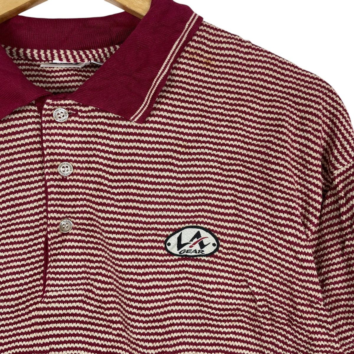 La Gear Vintage 80s LA GEAR Golfer Stripe Polo Shirt Size US L / EU 52-54 / 3 - 3 Thumbnail