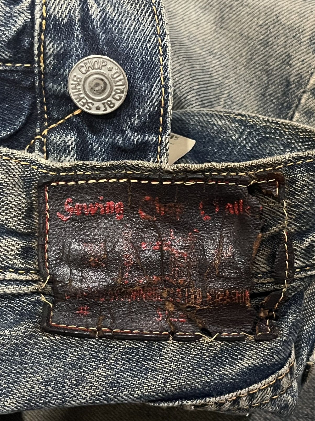 Japanese Brand × Johnbull × KOJIMA GENES Vintage Japanese Brand Sewing Chop Distressed Redline Jorts Size US 34 / EU 50 - 11 Thumbnail