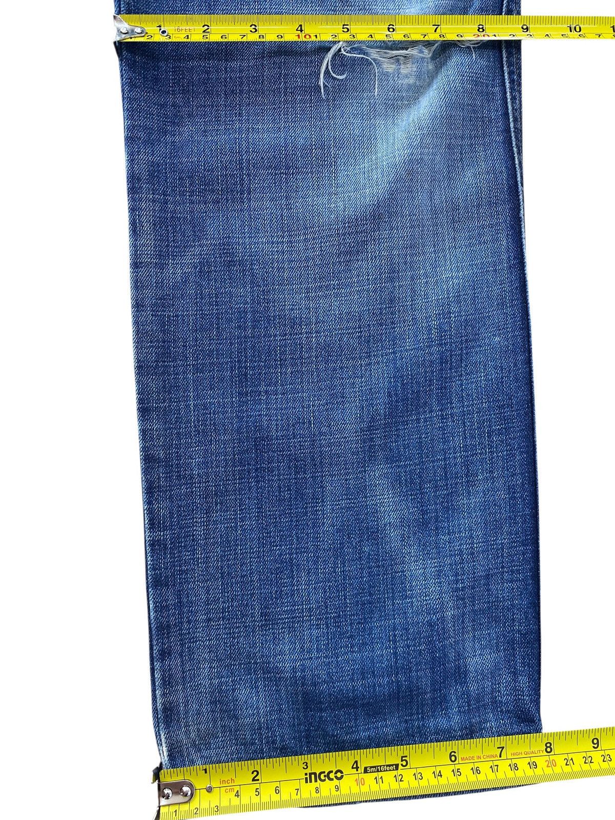 Japanese Brand Japanese Brand Blue Wash Ripped Straight Leg Jeans Size US 34 / EU 50 - 9 Thumbnail