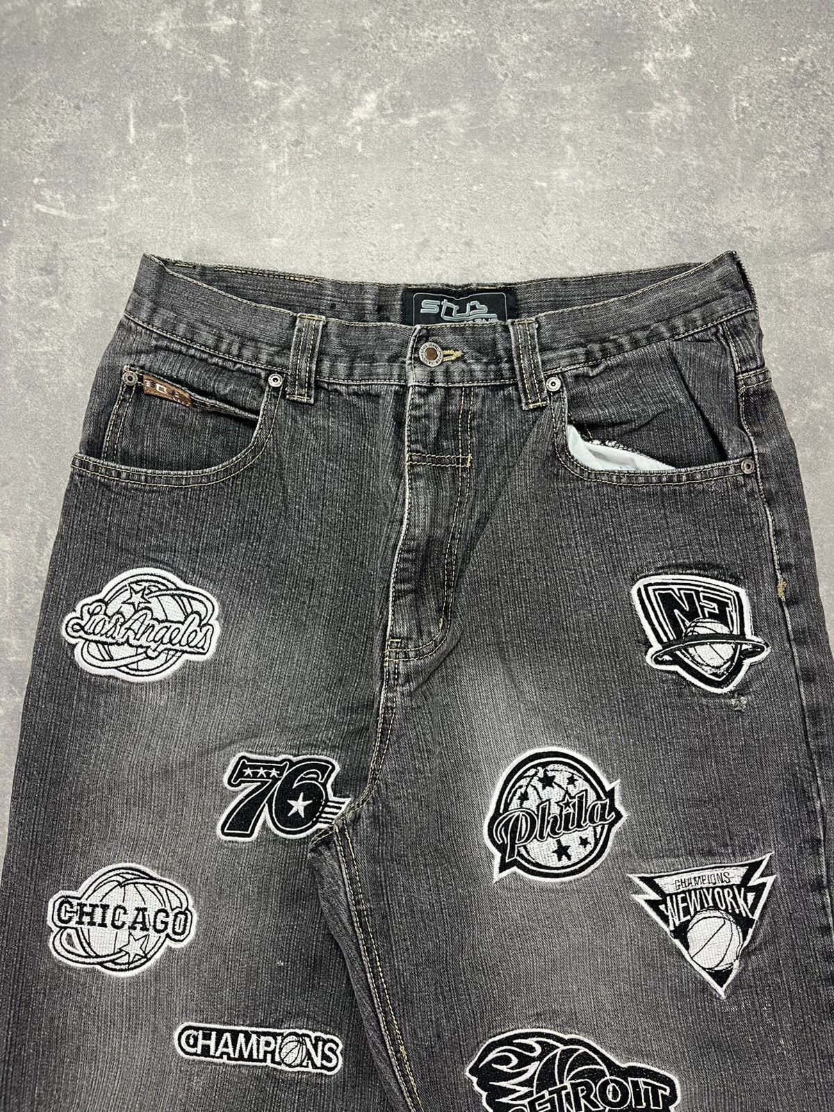 NBA Stub Y2K Baggy Patches Denim Jeans 34 Southpole UNK Style Size US 34 / EU 50 - 5 Thumbnail