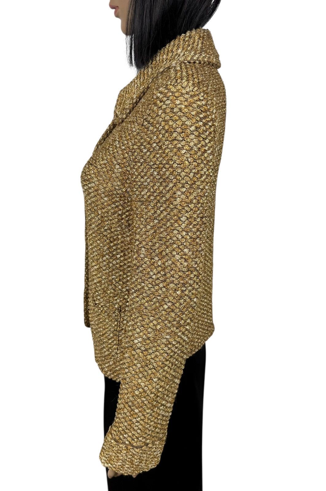 Escada Escada Gold Woven Viscose Jacket Collared size DE38 IT44 Size M / US 6-8 / IT 42-44 - 8 Thumbnail