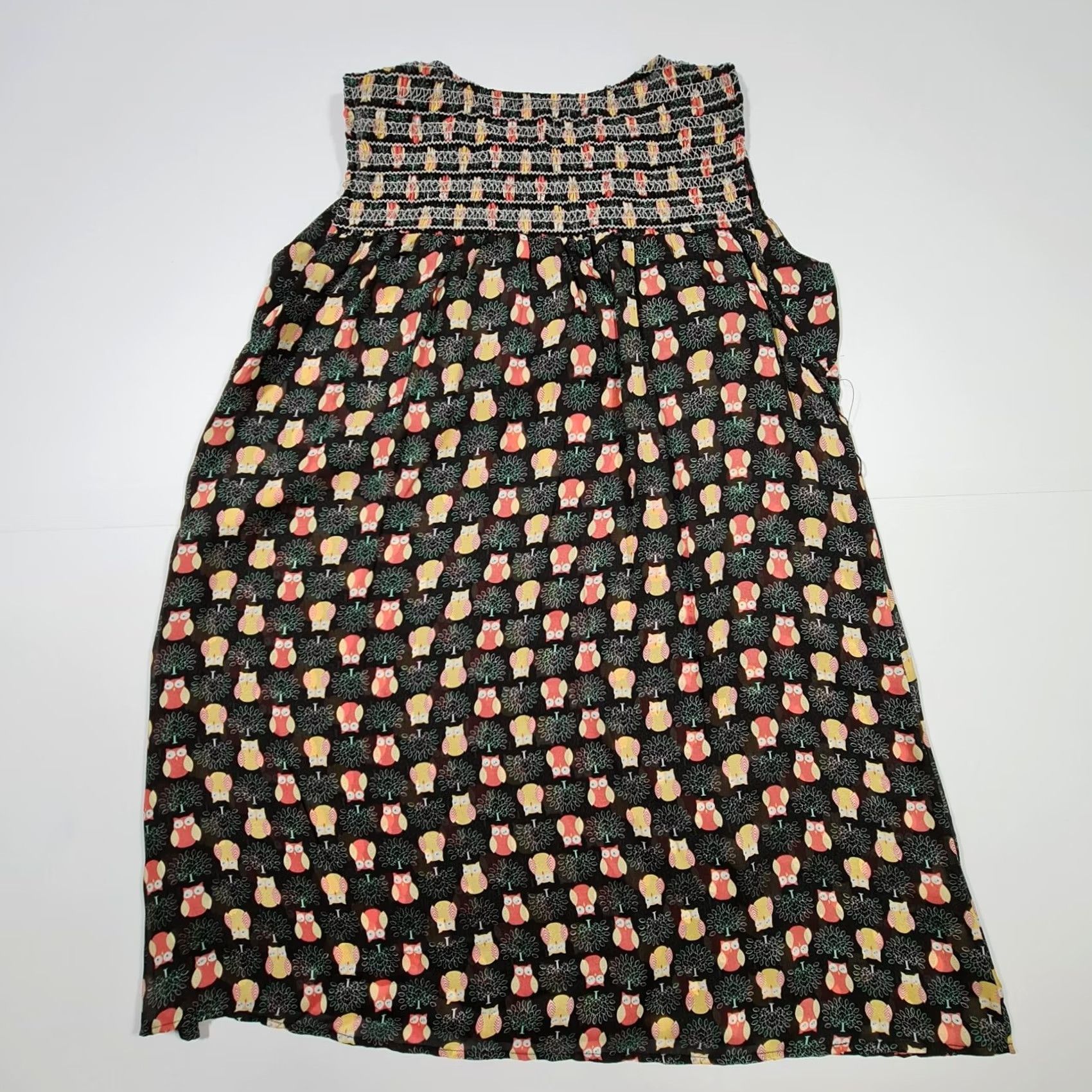 Vintage Traffic People Womens Dress Black Knee Length A-Line Sleeveless Owl Print Shirt* (Note: No new information added) Size M / US 6-8 / IT 42-44 - 5 Thumbnail