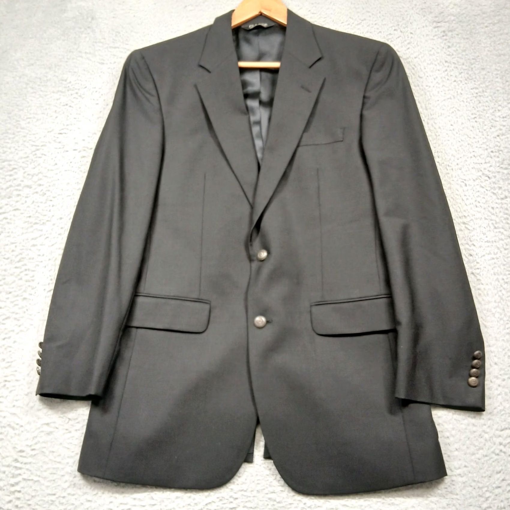 Jos. A. Bank Jos. A. Bank Wool Blazer Mens 40L Black Two Button Sport Coat Size 40R - 2 Thumbnail