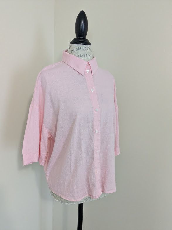 H&M Loose fit linen and viscose blend blouse Size M / US 6-8 / IT 42-44 - 2 Thumbnail