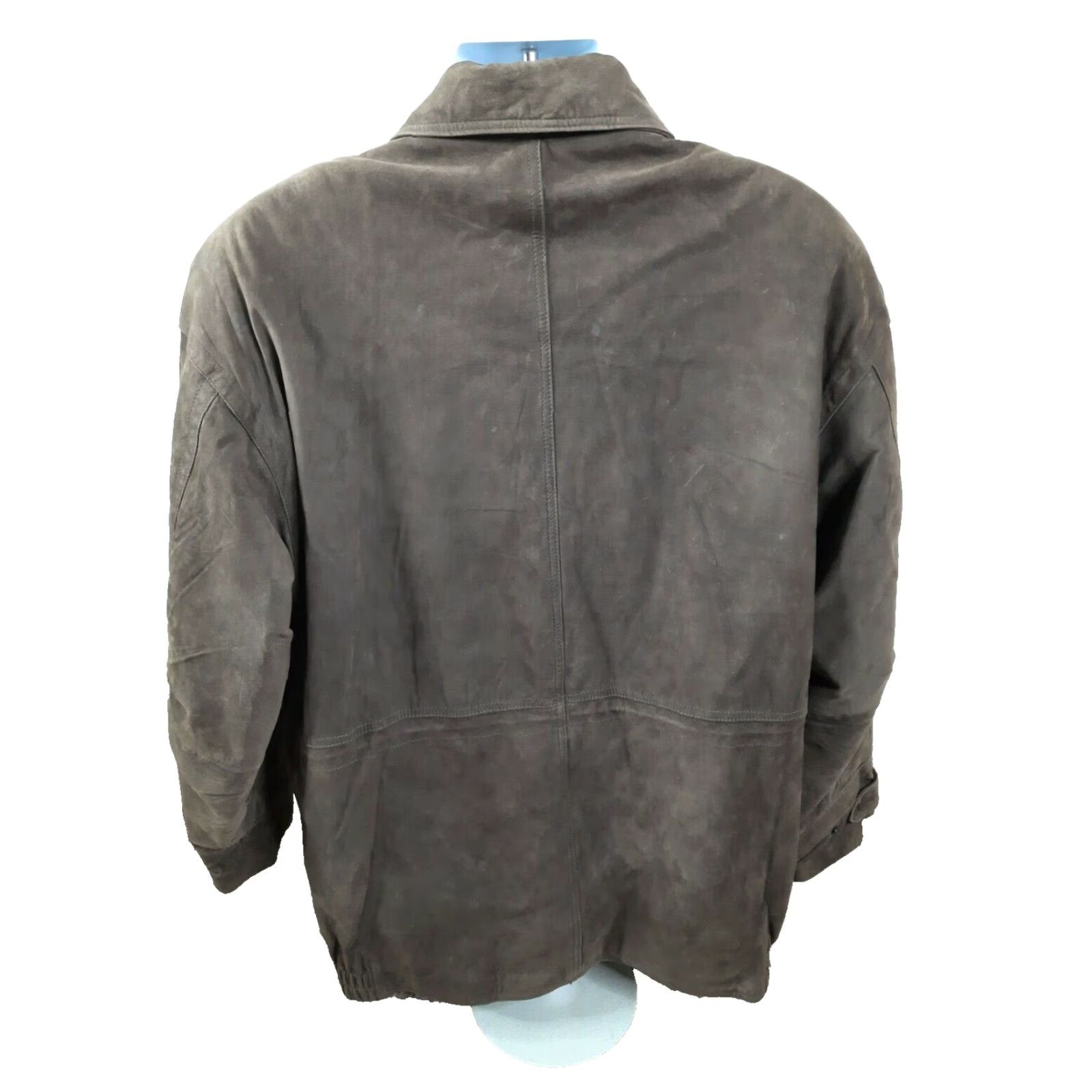 Vintage VINTAGE St. John's Bay Leather Bomber Jacket Men's XL Brown Suede Leather Coat Warmer Pockets 90s Overcoat Zip Size US XL / EU 56 / 4 - 3 Thumbnail