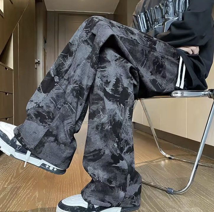 Jean Korean Style Tie-dye Print Casual Pants Size US 33 - 1 Thumbnail