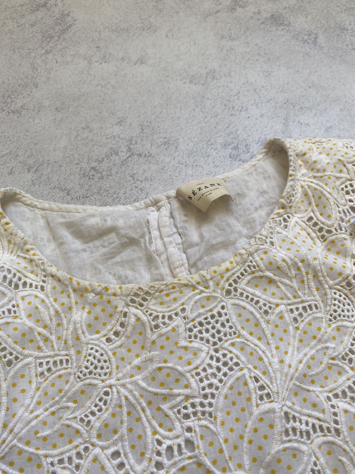 Sezane Sezane Embroidered Floral Ivory Polka Dot Mini Dress Size XS / US 0-2 / IT 36-38 - 10 Thumbnail