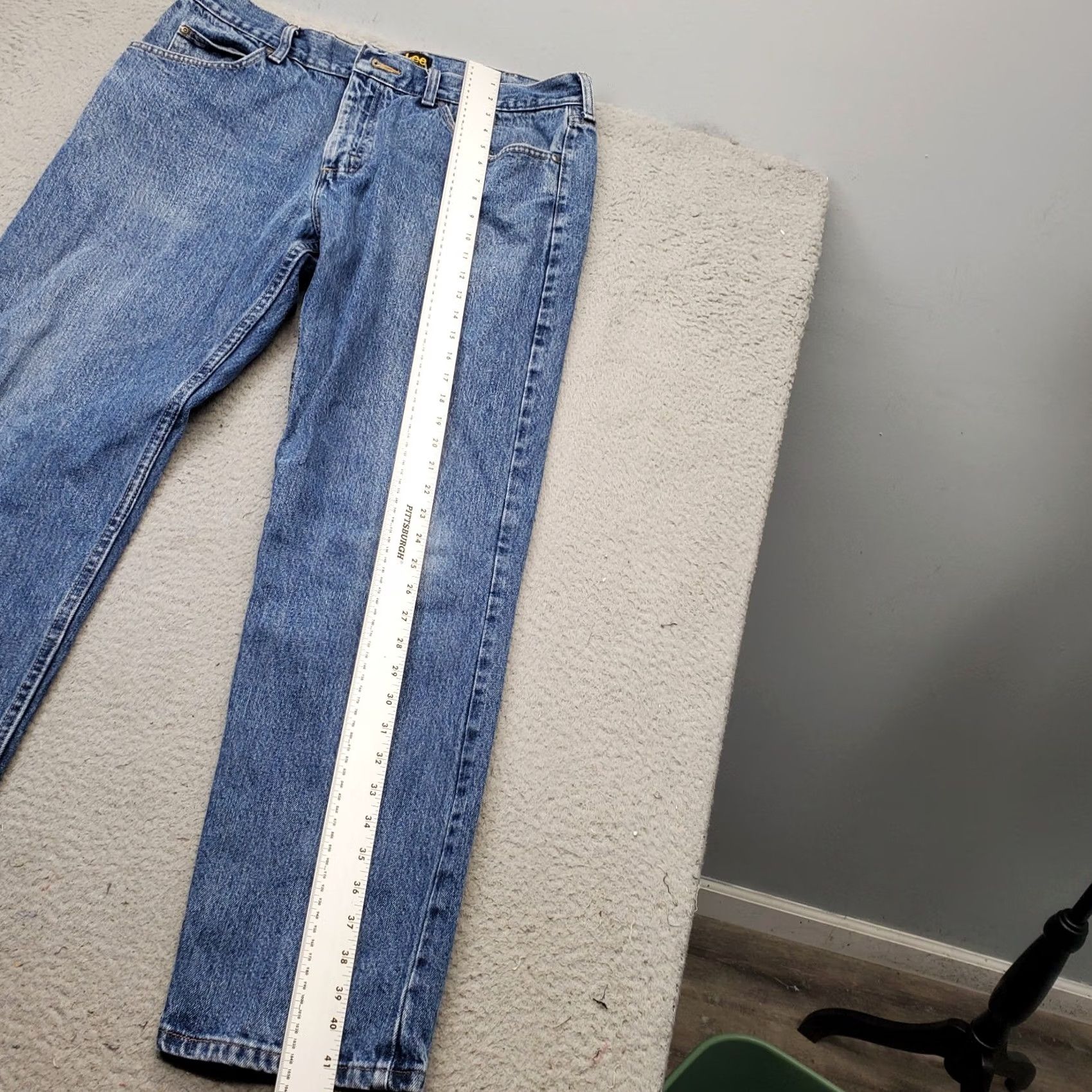 Lee Lee Jeans Mens Size 38 Regular Blue Denim Flat Front Medium Wash Straight Leg Jeans Size US 38 / EU 54 - 4 Thumbnail