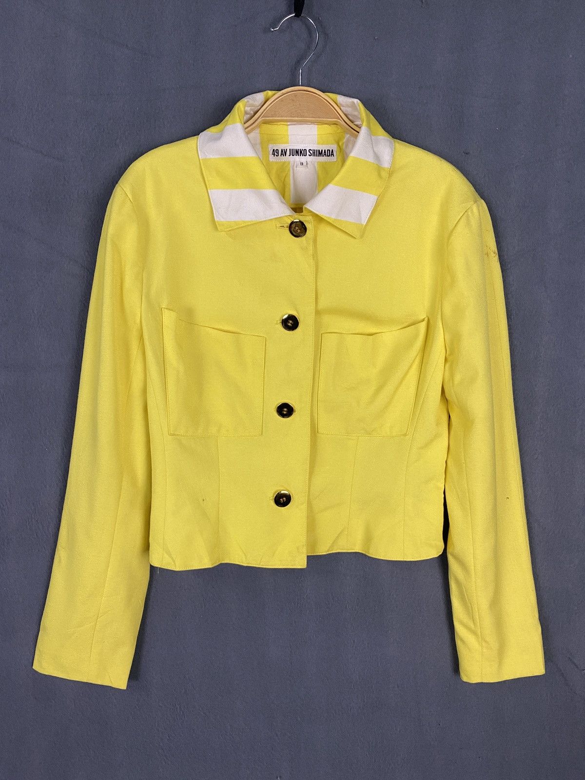 Japanese Brand × Junko Shimada 49 AV Junko Shimada Striking Yellow Cropped Jacket Size S / US 4 / IT 40 - 1 Thumbnail