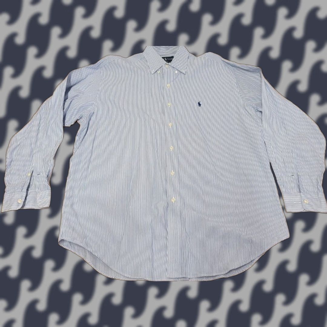 Ralph Lauren Ralph Lauren Shirt Men L Blue Striped Button-Down Long Sleeve Size US L / EU 52-54 / 3 - 1 Thumbnail