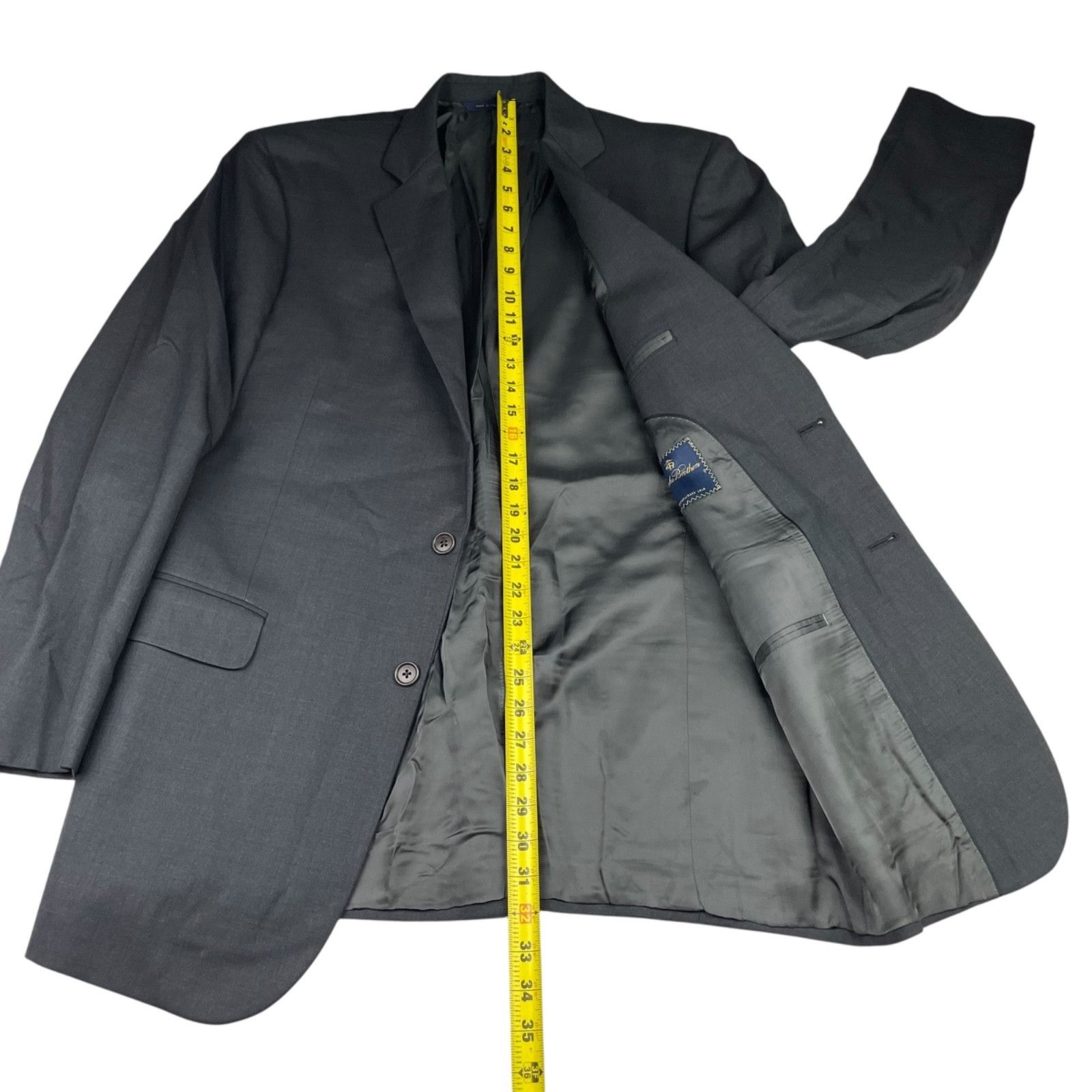Brooks Brothers Brooks Brothers Men's Wool Stretch 2-Button Suit Gray • 41L Size 42L - 11 Thumbnail