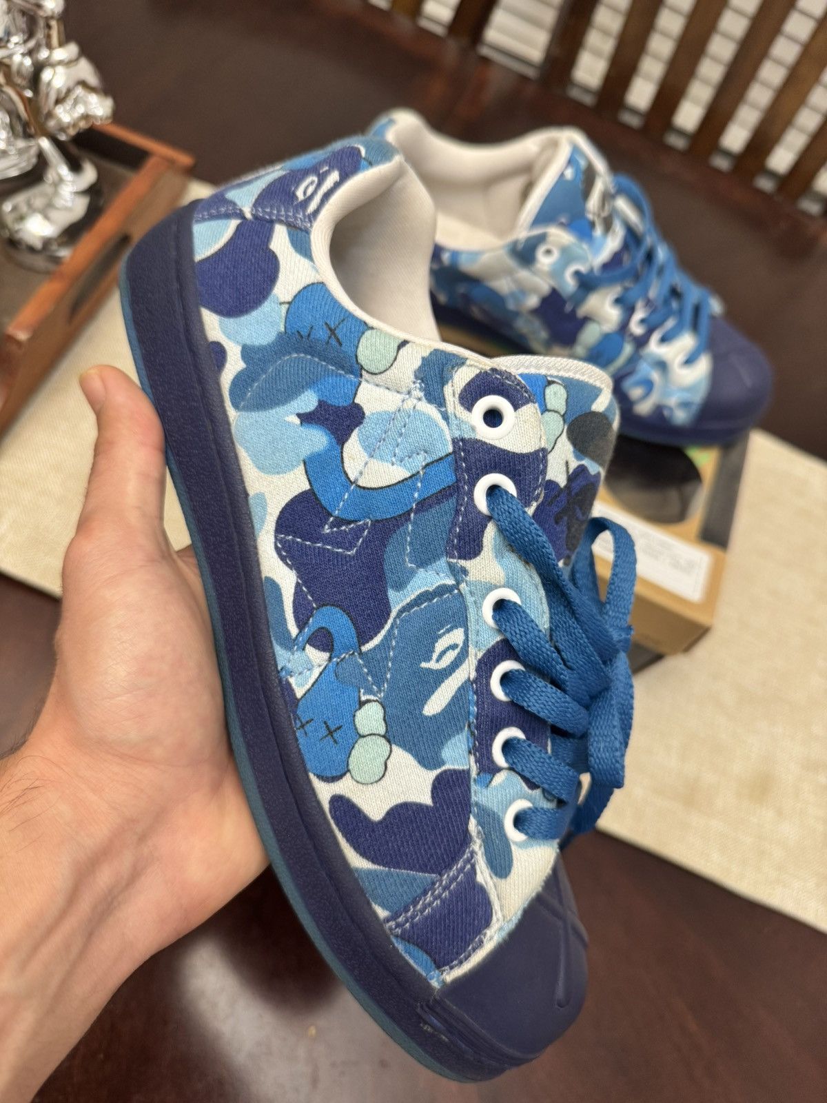 Bape × Kaws Kaws Ultra Skull Sta Sneakers Bape Sta Abc Camo Blue Size US 9.5 / EU 42-43 - 1 Thumbnail