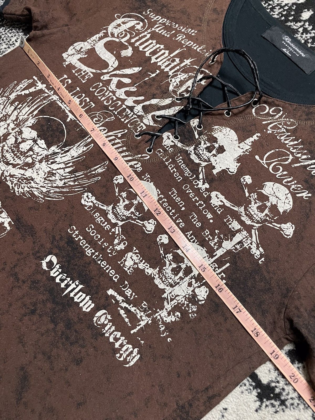 Hysteric Glamour Beaumere poem gothic skull punk double layer acid wash Size US M / EU 48-50 / 2 - 13 Thumbnail