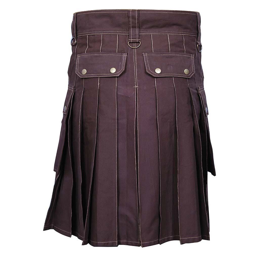 Other Sports Utility Kilt – Brown Cargo Kilt with 6 Pockets Size US 34 / EU 50 - 3 Thumbnail