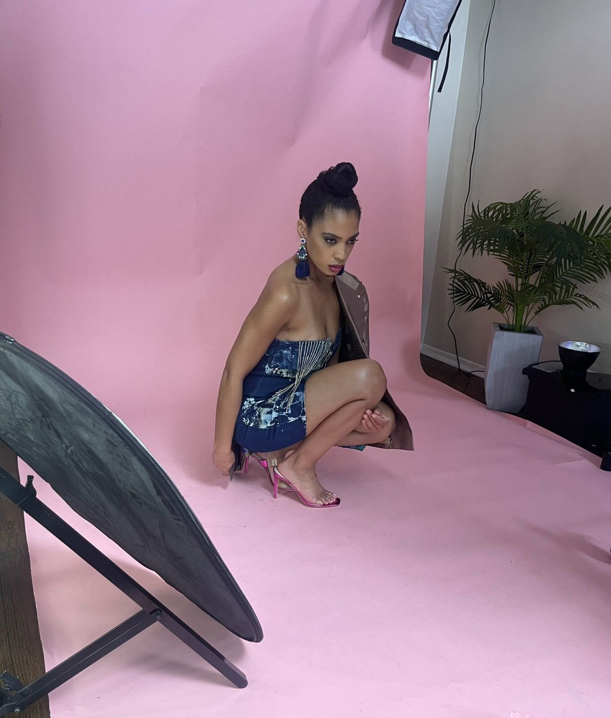 Other Custom distressed denim rhinestone body con dress Size S / US 4 / IT 40 - 3 Thumbnail