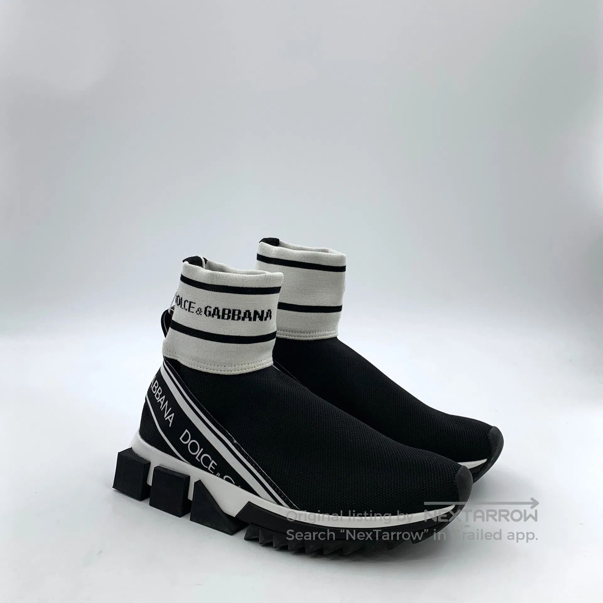 Dolce & Gabbana Dolce Gabbana Black Logo Letter Casual Laced Sock Shoes Sn Size US 4.5 / IT 34.5 - 2 Thumbnail