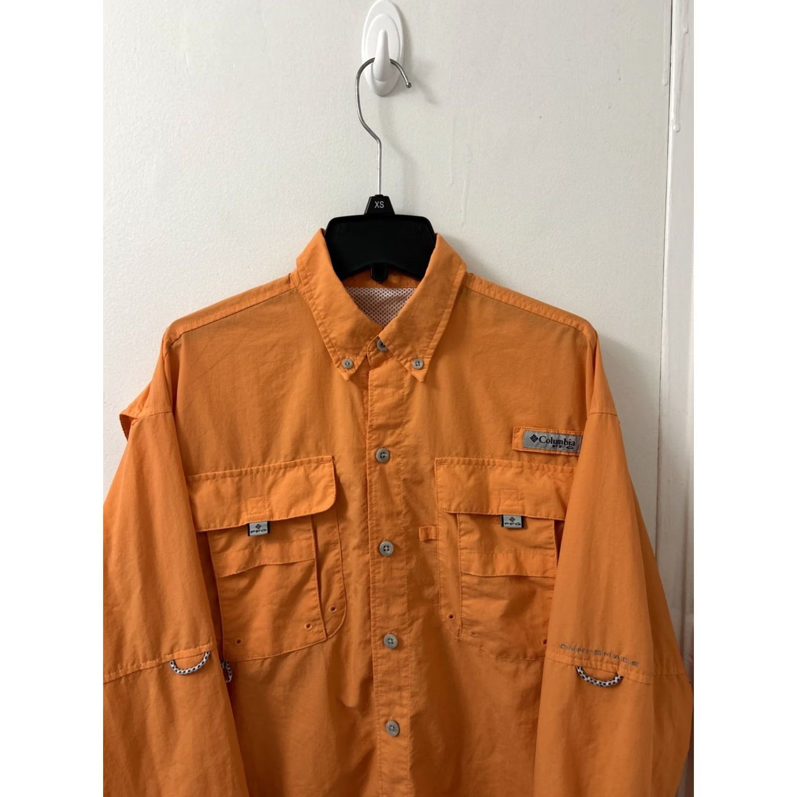 Vintage Columbia PFG Shirt Mens XL Orange Button-Down L/S Pockets Breathable Fishing Performance Casual Travel Size US XL / EU 56 / 4 - 2 Thumbnail