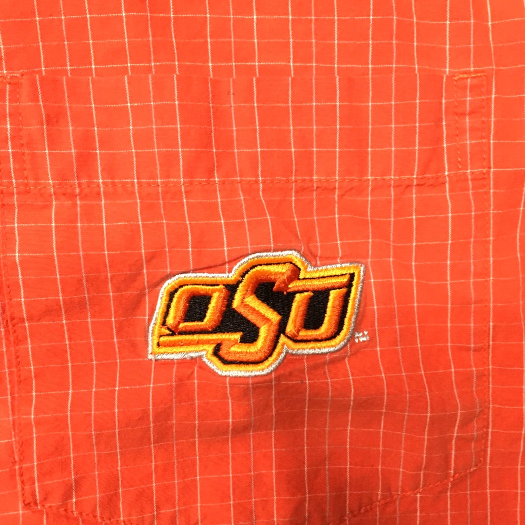 NCAA ncaa Shirt Mens Orange long Sleeve OSU Oklahoma State stripe check logo patch Size US L / EU 52-54 / 3 - 4 Thumbnail