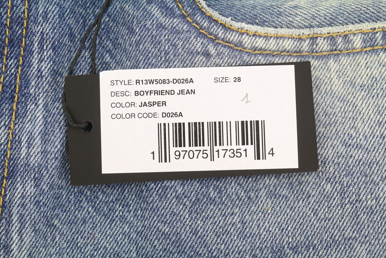 R13 BOYFRIEND 28 Jasper Washed Blue RRP699 87194 Size 28" / US 6 / IT 42 - 7 Thumbnail